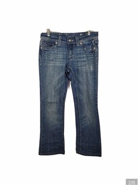 Miss Me SIZE 31 fleur De Lis pockets Signature Rise Boot Jeans JP436gce